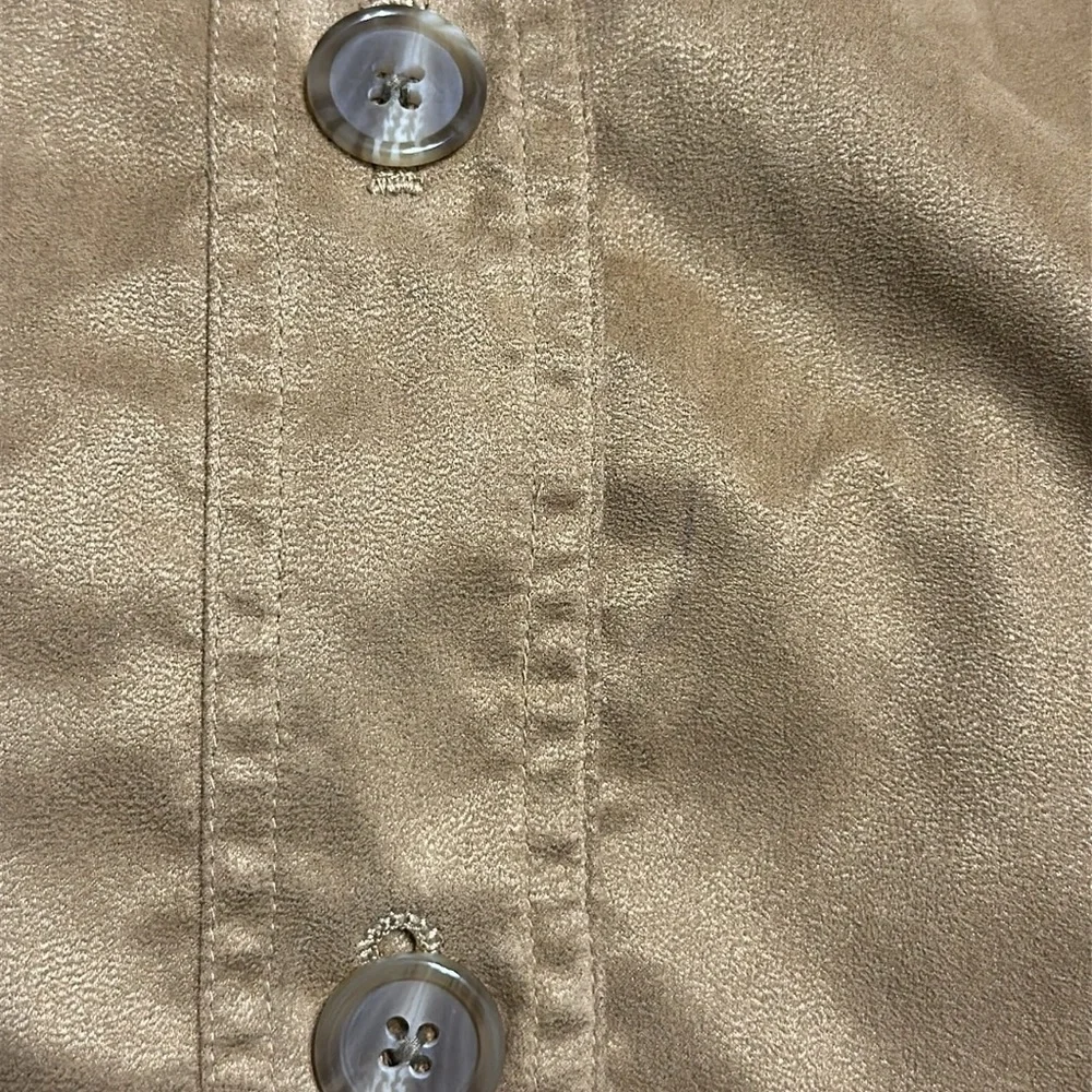 Coldwater Creek Button Up Jacket with Pockets Suede Like Material Size 20 - Picture 9 of 17